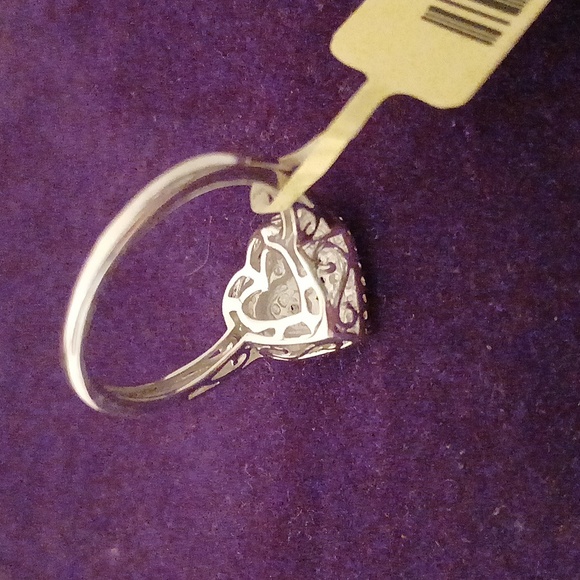 2147361-4. Blue Diamonds, Platinum over 925 Sterling Silver,  size 7 - Picture 4 of 7